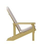 Charlestown Set of 2 All-Weather Poly Resin Wood Adirondack Chairs in Yellow with Cream Cushions for Deck, Porch, and Patio, 2-JJ-C14501-CSNCR-YLW-GG