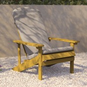 Charlestown Set of 2 All-Weather Poly Resin Wood Adirondack Chairs in Yellow with Cream Cushions for Deck, Porch, and Patio, 2-JJ-C14501-CSNCR-YLW-GG