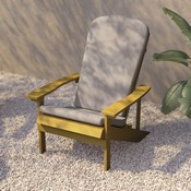 Charlestown Set of 2 All-Weather Poly Resin Wood Adirondack Chairs in Yellow with Cream Cushions for Deck, Porch, and Patio, 2-JJ-C14501-CSNCR-YLW-GG