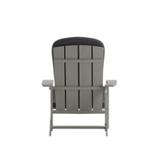 Charlestown Set of 2 All-Weather Poly Resin Wood Adirondack Chairs in Gray with Gray Cushions for Deck, Porch, and Patio, 2-JJ-C14501-CSNGY-LTG-GG