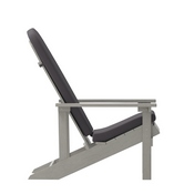 Charlestown Set of 2 All-Weather Poly Resin Wood Adirondack Chairs in Gray with Gray Cushions for Deck, Porch, and Patio, 2-JJ-C14501-CSNGY-LTG-GG