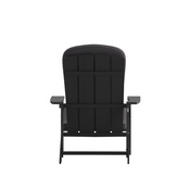 Charlestown Set of 2 All-Weather Poly Resin Wood Adirondack Chairs in Slate Gray with Gray Cushions for Deck, Porch, and Patio, 2-JJ-C14501-CSNGY-SLT-GG