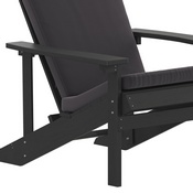 Charlestown Set of 2 All-Weather Poly Resin Wood Adirondack Chairs in Slate Gray with Gray Cushions for Deck, Porch, and Patio, 2-JJ-C14501-CSNGY-SLT-GG