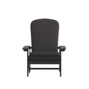Charlestown Set of 2 All-Weather Poly Resin Wood Adirondack Chairs in Slate Gray with Gray Cushions for Deck, Porch, and Patio, 2-JJ-C14501-CSNGY-SLT-GG