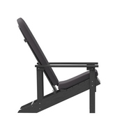 Charlestown Set of 2 All-Weather Poly Resin Wood Adirondack Chairs in Slate Gray with Gray Cushions for Deck, Porch, and Patio, 2-JJ-C14501-CSNGY-SLT-GG
