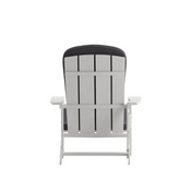 Charlestown Set of 2 All-Weather Poly Resin Wood Adirondack Chairs in White with Gray Cushions for Deck, Porch, and Patio, 2-JJ-C14501-CSNGY-WH-GG