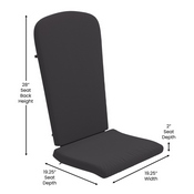 Charlestown Set of 2 All-Weather Poly Resin Wood Adirondack Chairs in White with Gray Cushions for Deck, Porch, and Patio, 2-JJ-C14501-CSNGY-WH-GG