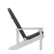 Charlestown Set of 2 All-Weather Poly Resin Wood Adirondack Chairs in White with Gray Cushions for Deck, Porch, and Patio, 2-JJ-C14501-CSNGY-WH-GG