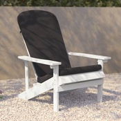 Charlestown Set of 2 All-Weather Poly Resin Wood Adirondack Chairs in White with Gray Cushions for Deck, Porch, and Patio, 2-JJ-C14501-CSNGY-WH-GG