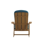 Charlestown Set of 2 All-Weather Poly Resin Wood Adirondack Chairs in Teak with Teal Cushions for Deck, Porch, and Patio, 2-JJ-C14501-CSNTL-TEAK-GG