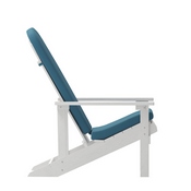 Charlestown Set of 2 All-Weather Poly Resin Wood Adirondack Chairs in White with Teal Cushions for Deck, Porch, and Patio, 2-JJ-C14501-CSNTL-WH-GG