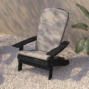 Charlestown Set of 2 All-Weather Poly Resin Indoor/Outdoor Folding Adirondack Chairs in Black with Cream Cushions for Deck, Porch, and Patio, 2-JJ-C14505-CSNCR-BLK-GG