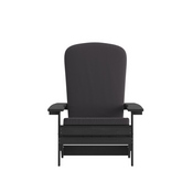 Charlestown Set of 2 All-Weather Poly Resin Indoor/Outdoor Folding Adirondack Chairs in Black with Gray Cushions for Deck, Porch, and Patio, 2-JJ-C14505-CSNGY-BLK-GG