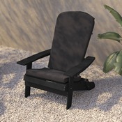 Charlestown Set of 2 All-Weather Poly Resin Indoor/Outdoor Folding Adirondack Chairs in Black with Gray Cushions for Deck, Porch, and Patio, 2-JJ-C14505-CSNGY-BLK-GG