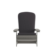 Charlestown Set of 2 All-Weather Poly Resin Indoor/Outdoor Folding Adirondack Chairs in Gray with Gray Cushions for Deck, Porch, and Patio, 2-JJ-C14505-CSNGY-GY-GG