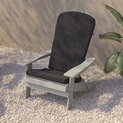Charlestown Set of 2 All-Weather Poly Resin Indoor/Outdoor Folding Adirondack Chairs in Gray with Gray Cushions for Deck, Porch, and Patio, 2-JJ-C14505-CSNGY-GY-GG