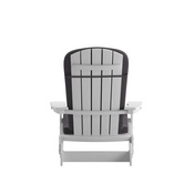 Charlestown Set of 2 All-Weather Poly Resin Indoor/Outdoor Folding Adirondack Chairs in White with Gray Cushions for Deck, Porch, and Patio, 2-JJ-C14505-CSNGY-WH-GG