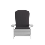 Charlestown Set of 2 All-Weather Poly Resin Indoor/Outdoor Folding Adirondack Chairs in White with Gray Cushions for Deck, Porch, and Patio, 2-JJ-C14505-CSNGY-WH-GG