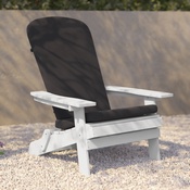 Charlestown Set of 2 All-Weather Poly Resin Indoor/Outdoor Folding Adirondack Chairs in White with Gray Cushions for Deck, Porch, and Patio, 2-JJ-C14505-CSNGY-WH-GG