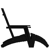 Set of 2 Sawyer Modern All-Weather Poly Resin Wood Adirondack Chairs with Foot Restsin Black, 2-JJ-C14509-14309-BK-GG