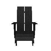 Set of 2 Sawyer Modern All-Weather Poly Resin Wood Adirondack Chairs with Foot Restsin Black, 2-JJ-C14509-14309-BK-GG