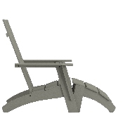 Set of 2 Sawyer Modern All-Weather Poly Resin Wood Adirondack Chairs with Foot Restsin Gray, 2-JJ-C14509-14309-GY-GG