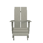 Set of 2 Sawyer Modern All-Weather Poly Resin Wood Adirondack Chairs with Foot Restsin Gray, 2-JJ-C14509-14309-GY-GG