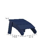 Set of 2 Sawyer Modern All-Weather Poly Resin Wood Adirondack Chairs with Foot Restsin Navy, 2-JJ-C14509-14309-NV-GG