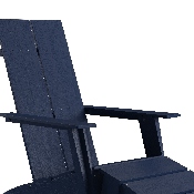 Set of 2 Sawyer Modern All-Weather Poly Resin Wood Adirondack Chairs with Foot Restsin Navy, 2-JJ-C14509-14309-NV-GG