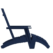 Set of 2 Sawyer Modern All-Weather Poly Resin Wood Adirondack Chairs with Foot Restsin Navy, 2-JJ-C14509-14309-NV-GG