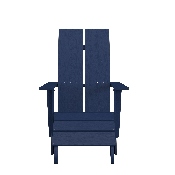 Set of 2 Sawyer Modern All-Weather Poly Resin Wood Adirondack Chairs with Foot Restsin Navy, 2-JJ-C14509-14309-NV-GG