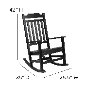 Set of 2 Winston All-Weather Rocking Chair in Black Faux Wood, 2-JJ-C14703-BK-GG