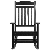 Set of 2 Winston All-Weather Rocking Chair in Black Faux Wood, 2-JJ-C14703-BK-GG
