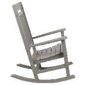 Set of 2 Winston All-Weather Rocking Chair in Gray Faux Wood, 2-JJ-C14703-GY-GG