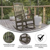 Set of 2 Winston All-Weather Rocking Chair in Mahogany Faux Wood, 2-JJ-C14703-MHG-GG
