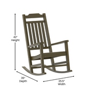 Set of 2 Winston All-Weather Rocking Chair in Mahogany Faux Wood, 2-JJ-C14703-MHG-GG