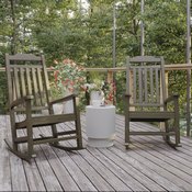 Set of 2 Winston All-Weather Rocking Chair in Mahogany Faux Wood, 2-JJ-C14703-MHG-GG