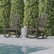 Set of 2 Winston All-Weather Rocking Chair in Mahogany Faux Wood, 2-JJ-C14703-MHG-GG
