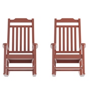 Set of 2 Winston All-Weather Rocking Chair in Red Faux Wood, 2-JJ-C14703-RED-GG