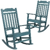 Set of 2 Winston All-Weather Rocking Chair in Teal Faux Wood, 2-JJ-C14703-TL-GG