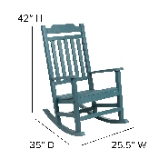 Set of 2 Winston All-Weather Rocking Chair in Teal Faux Wood, 2-JJ-C14703-TL-GG