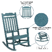 Set of 2 Winston All-Weather Rocking Chair in Teal Faux Wood, 2-JJ-C14703-TL-GG
