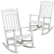 Set of 2 Winston All-Weather Rocking Chair in White Faux Wood, 2-JJ-C14703-WH-GG
