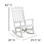 Set of 2 Winston All-Weather Rocking Chair in White Faux Wood, 2-JJ-C14703-WH-GG