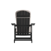 Savannah Set of 2 All-Weather Poly Resin Wood Adirondack Rocking Chairs in Black with Cream Cushions for Deck, Porch, and Patio, 2-JJ-C14705-CSNCR-BK-GG