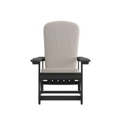 Savannah Set of 2 All-Weather Poly Resin Wood Adirondack Rocking Chairs in Black with Cream Cushions for Deck, Porch, and Patio, 2-JJ-C14705-CSNCR-BK-GG