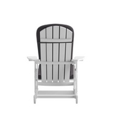 Savannah Set of 2 All-Weather Poly Resin Wood Adirondack Rocking Chairs in White with Gray Cushions for Deck, Porch, and Patio, 2-JJ-C14705-CSNGY-WH-GG