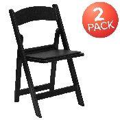 HERCULES Series Folding Chairs with Padded Seats - Set of 2 Black Resin Folding Chair with Vinyl Padded Seat, 2-LE-L-1-BLACK-GG