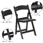 HERCULES Series Folding Chairs with Padded Seats - Set of 2 Black Resin Folding Chair with Vinyl Padded Seat, 2-LE-L-1-BLACK-GG