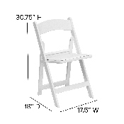 HERCULES Series Folding Chairs with Padded Seats - Set of 2 White Resin Folding Chair with Vinyl Padded Seat, 2-LE-L-1-WHITE-GG